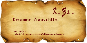 Kremmer Zseraldin névjegykártya